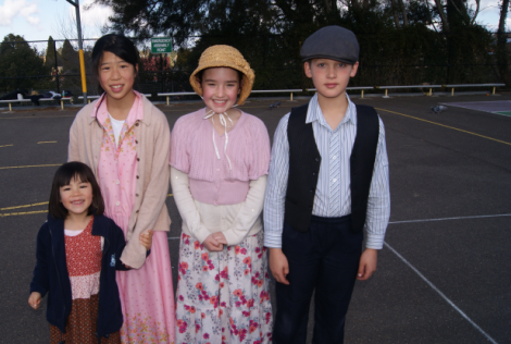 Some Students who dressed in period costume