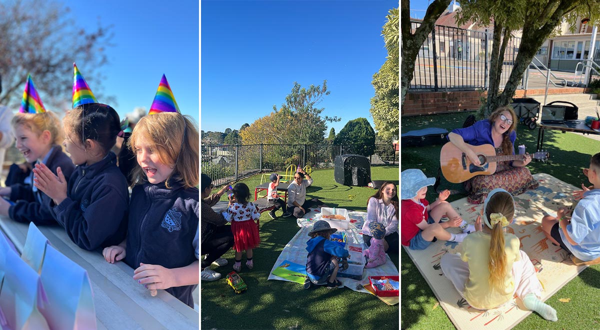 Collage of happy children, children playing