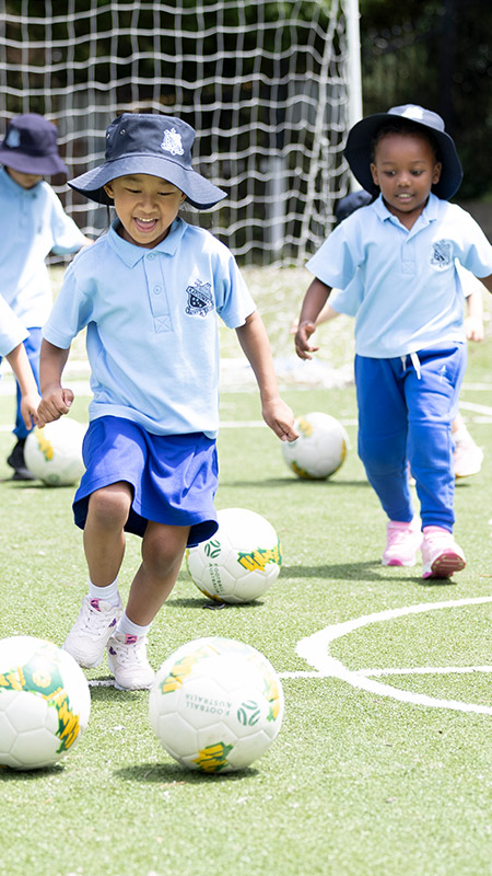 St Canice’s Katoomba students playing soccer