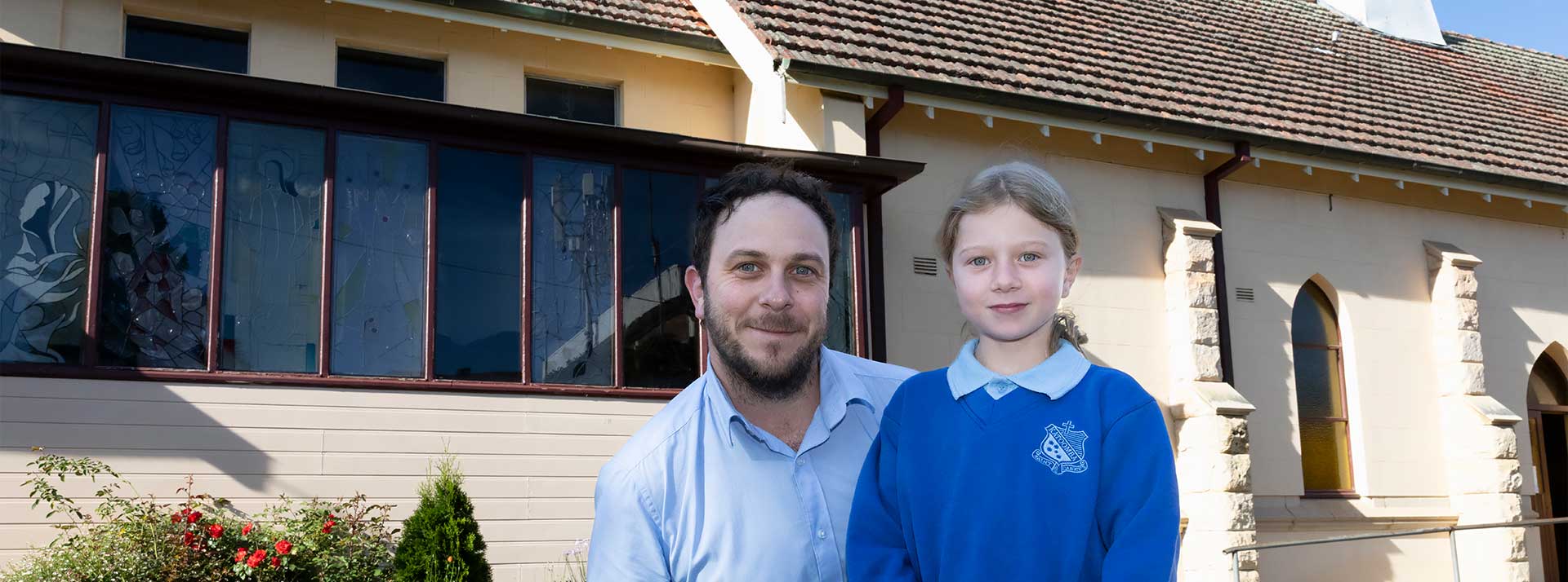 Parent and student at St Canice's Katoomba