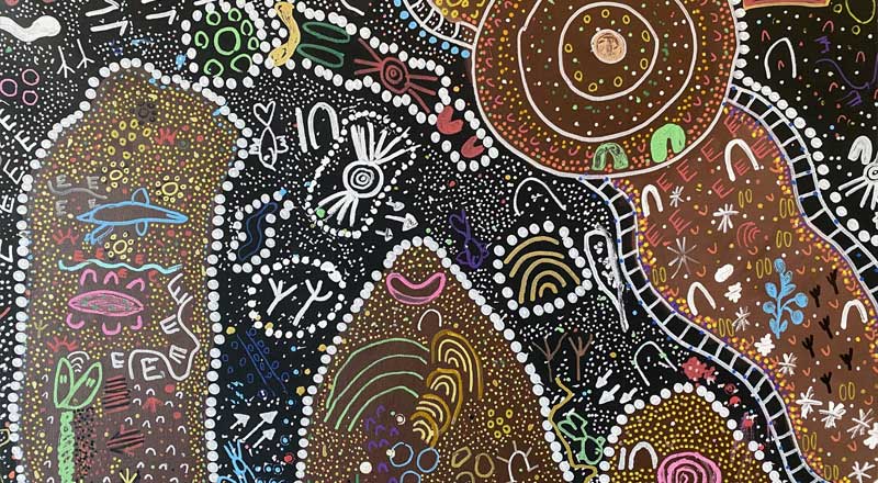 Aboriginal artwork painted by St Canice's Katoomba students