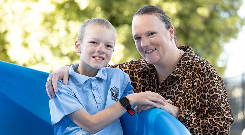 Parent and student at St Canice's Katoomba