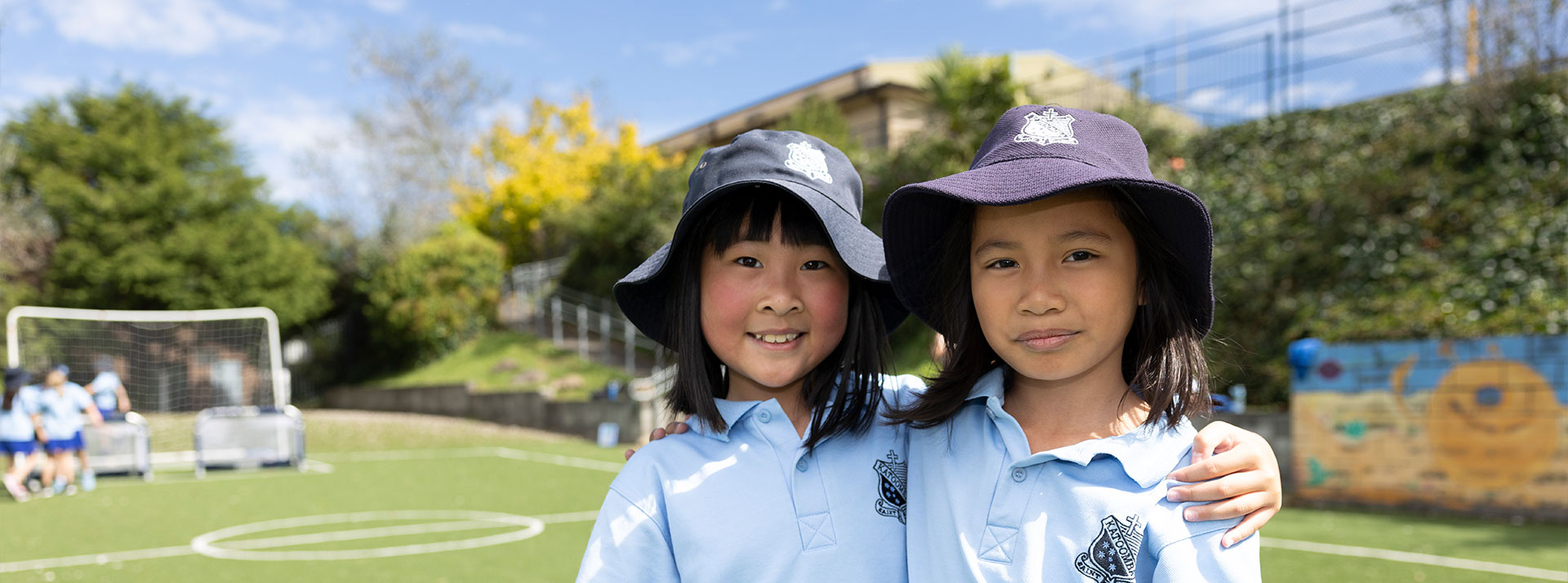 St Canice’s Primary Katoomba students playing on soccer field