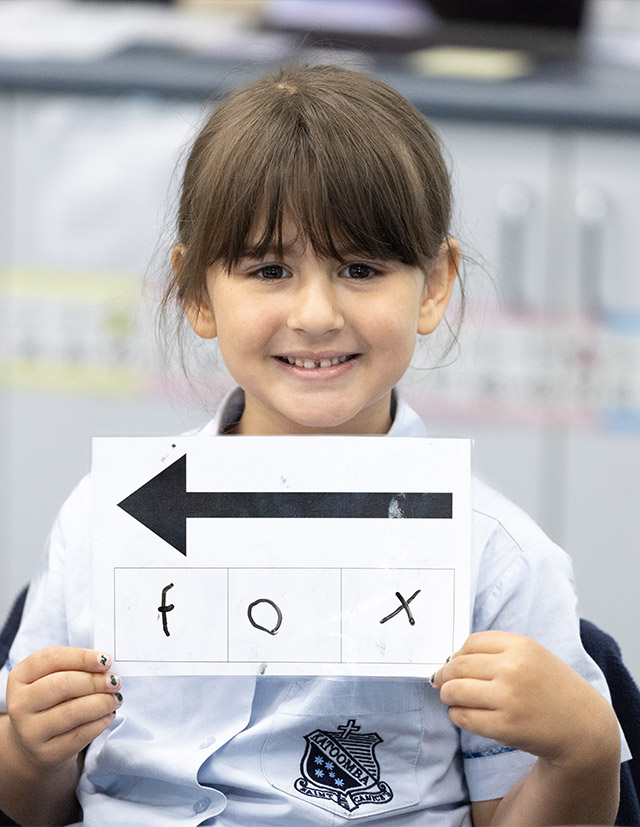 St Canice's Katoomba student learning to spell