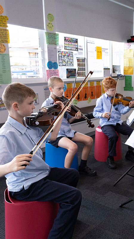 Ensemble Performances at St Canice's Katoomba. The students are playing viola