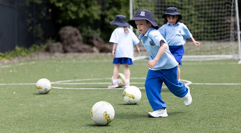 St Canice’s Katoomba students playing soccer
