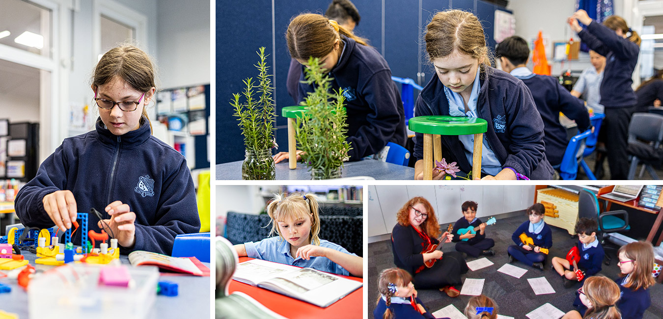 A collage of learning spaces at St Canices Catholic Katoomba